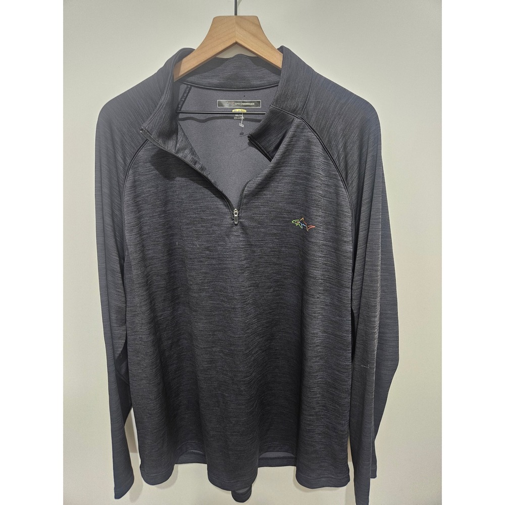 Greg Norman Play Dry Mens XXL Quarter Zip Pullover Heather Grey Golf Shirt L/S